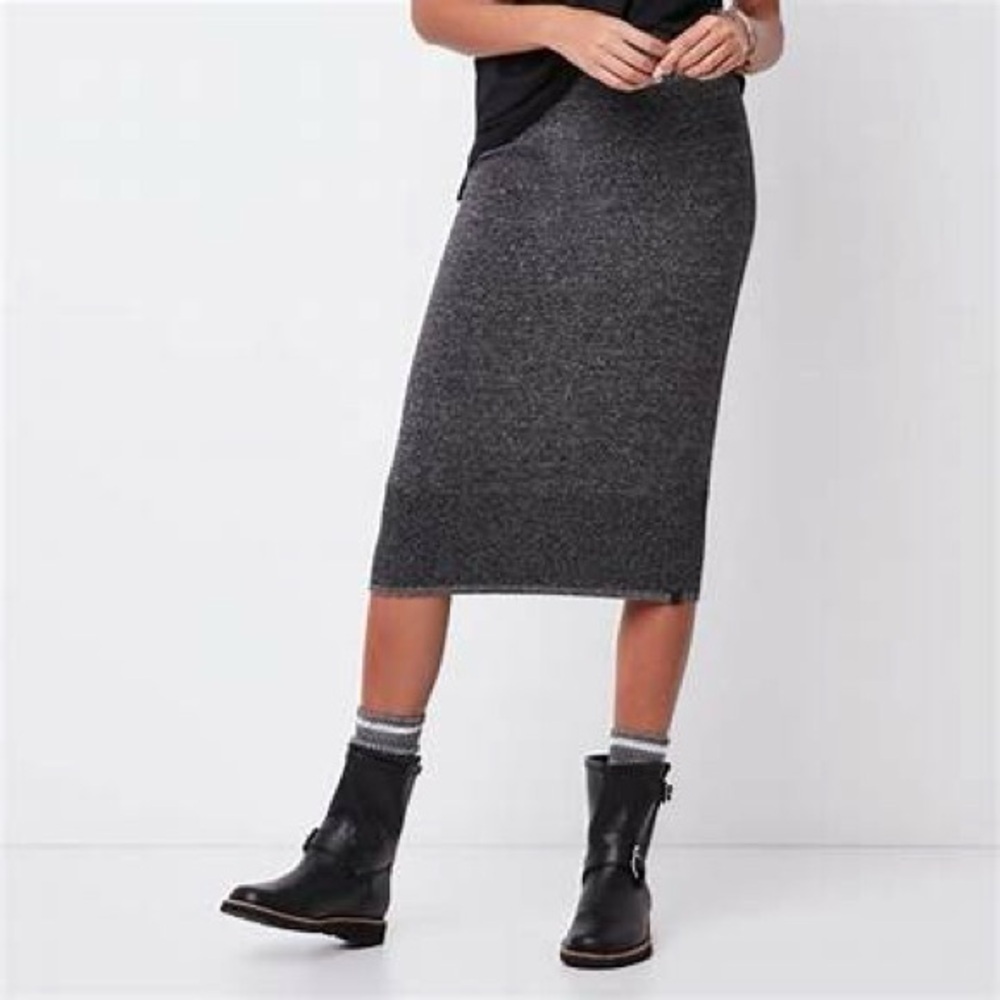 Roots Stretchy Knit Chalet Pencil midi Skirt sweater skirt cabin mountain vibes